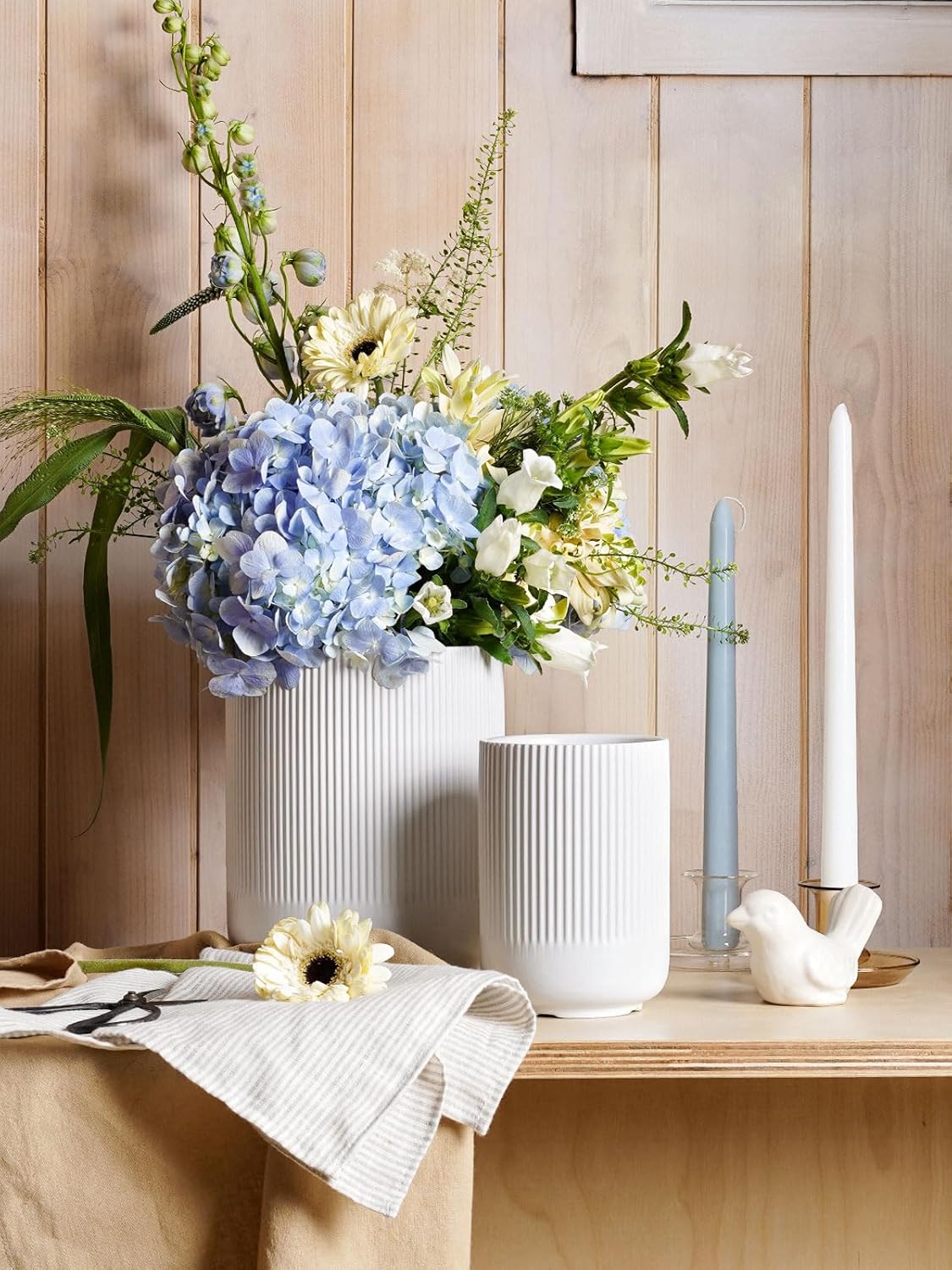 LE TAUCI Utensil Holder, 7.3 5.4 Ceramic Kitchen Utensil Holder for Countertop, Large Cooking Utensil Crocks for Kitchen Counter Decor, Morden Utensil Organizer for Spatula, Set of 2, White